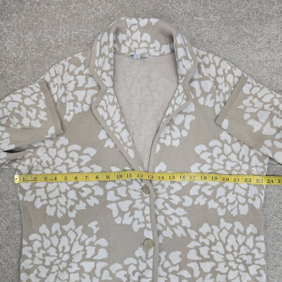 Isaac Mizrahi Live! Floral Cardigan Sweater Jacket 3/4 Sleeve Gold Buttons 1X - Picture 6 of 7